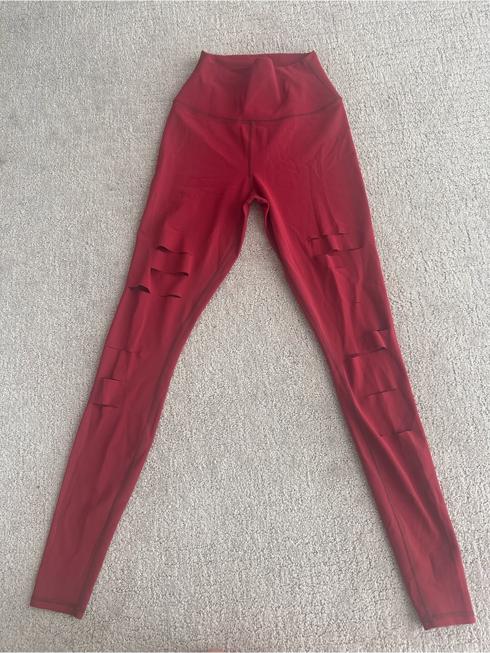 ALO Yoga Red High-Waist Cutout Jeggings